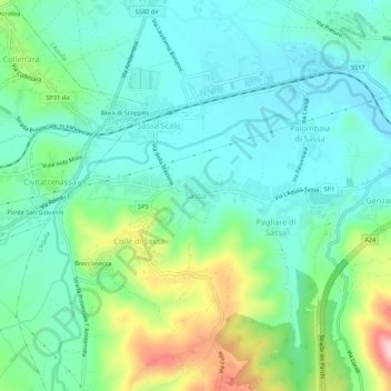 Sassa topographic map, elevation, terrain