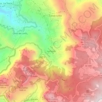 La Culata topographic map, elevation, terrain