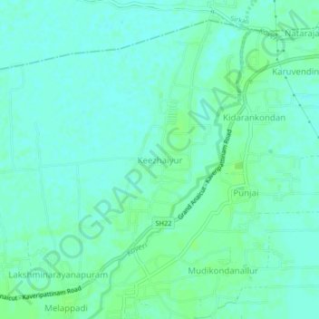 Keezhaiyur topographic map, elevation, terrain