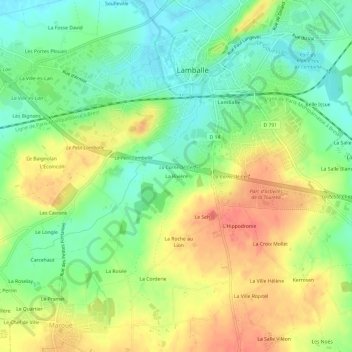 La Rivière topographic map, elevation, terrain