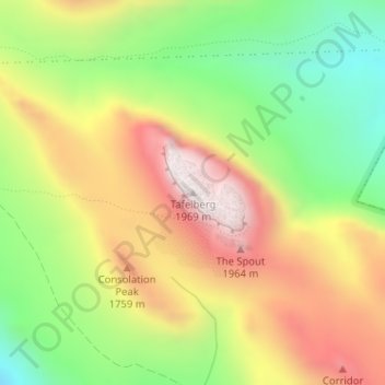 Tafelberg topographic map, elevation, terrain