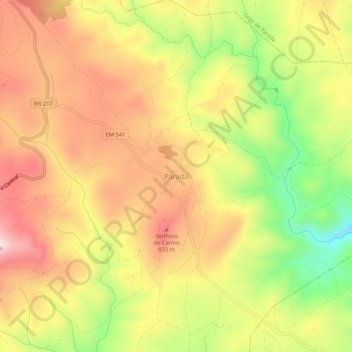 Parada topographic map, elevation, terrain