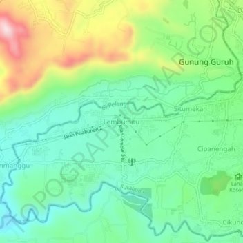 Lembursitu topographic map, elevation, terrain