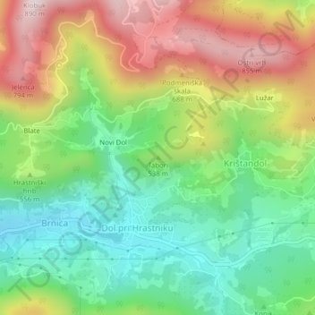 Tabori topographic map, elevation, terrain