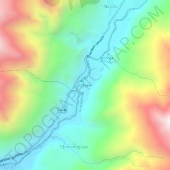 Chhairo topographic map, elevation, terrain