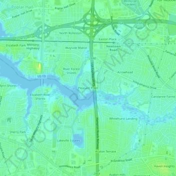Pleasant Point topographic map, elevation, terrain