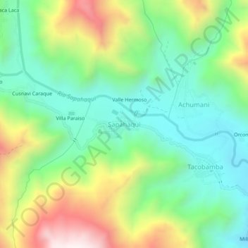 Sapahaqui topographic map, elevation, terrain