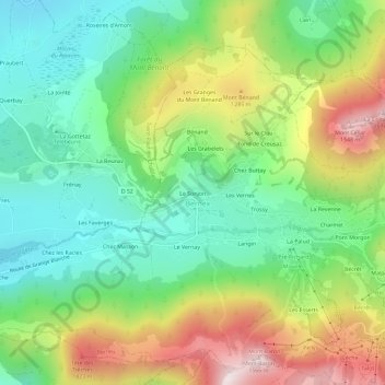 Le Sonjon topographic map, elevation, terrain