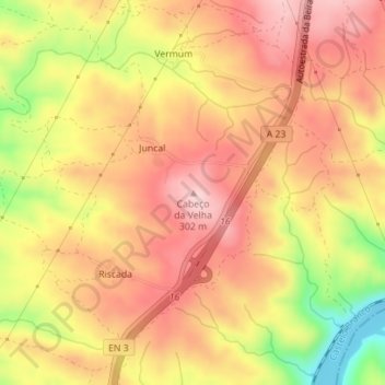 Cabeço da Velha topographic map, elevation, terrain