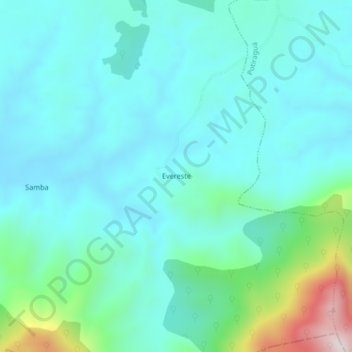 Evereste topographic map, elevation, terrain