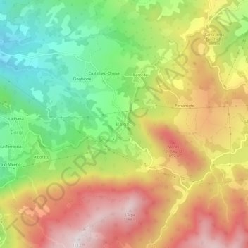 Baigno topographic map, elevation, terrain