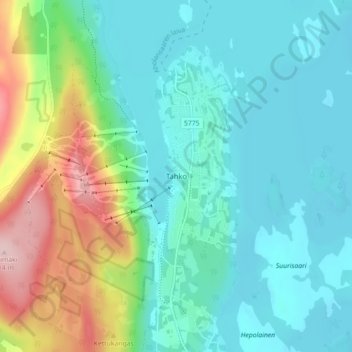 Tahko topographic map, elevation, terrain
