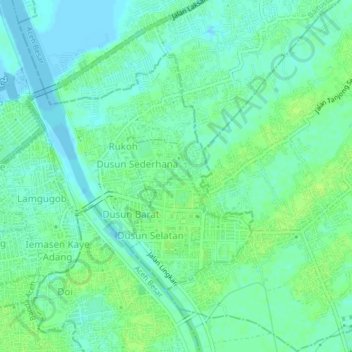 Dusun Utara topographic map, elevation, terrain