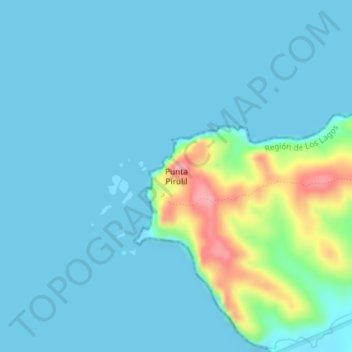Punta Pirulil topographic map, elevation, terrain