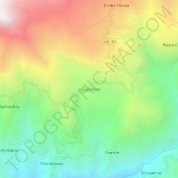 Uyurpampa topographic map, elevation, terrain