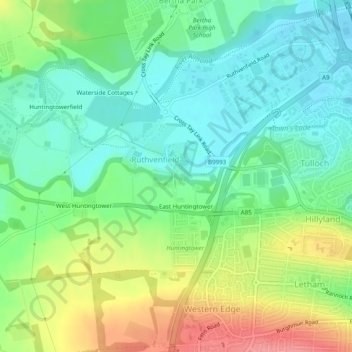 St. Conval's Well topographic map, elevation, terrain