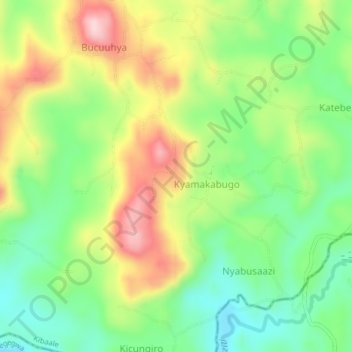 Butemba topographic map, elevation, terrain