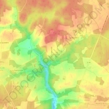 Le Carroi topographic map, elevation, terrain
