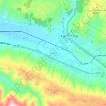 Cauris topographic map, elevation, terrain