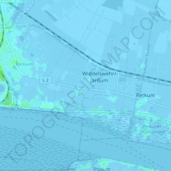 Jarßum topographic map, elevation, terrain