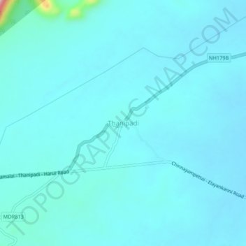 Thanipadi topographic map, elevation, terrain