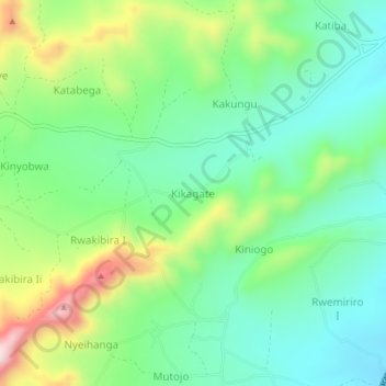 Kikagate topographic map, elevation, terrain