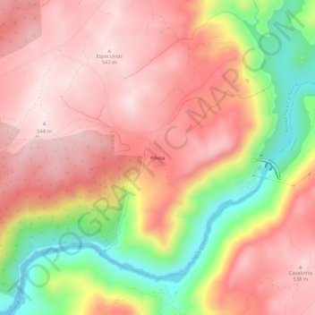 Póvoa topographic map, elevation, terrain