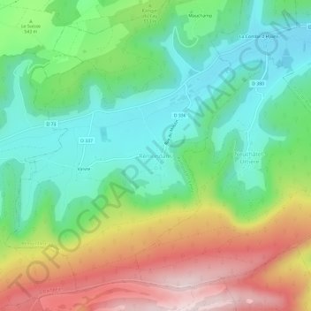 Rémondans topographic map, elevation, terrain