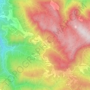 Prataccio topographic map, elevation, terrain