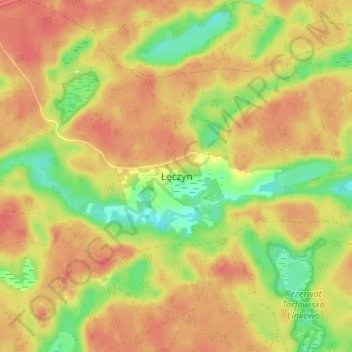 Łęczyn topographic map, elevation, terrain