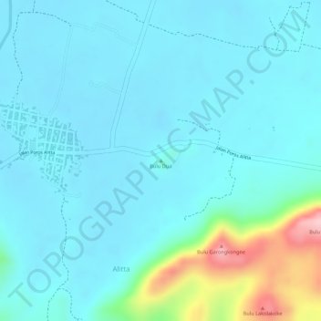 Bulu Dua topographic map, elevation, terrain