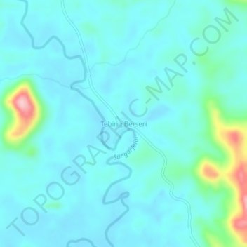 Tebing Berseri topographic map, elevation, terrain