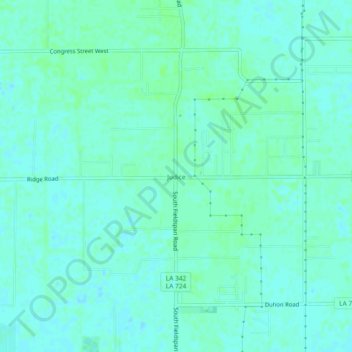 Judice topographic map, elevation, terrain