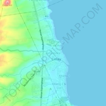 Reformista topographic map, elevation, terrain