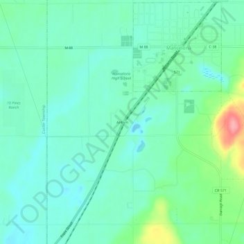 Antrim topographic map, elevation, terrain
