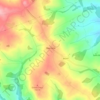 New Castle topographic map, elevation, terrain