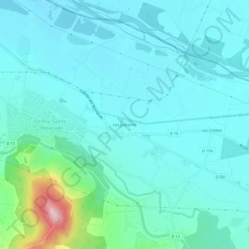 Les Goirands topographic map, elevation, terrain