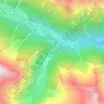 Quarazza topographic map, elevation, terrain