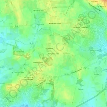 La Communais topographic map, elevation, terrain