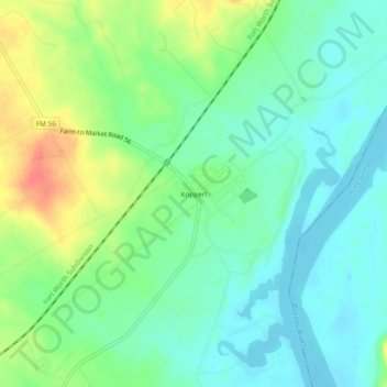 Kopperl topographic map, elevation, terrain