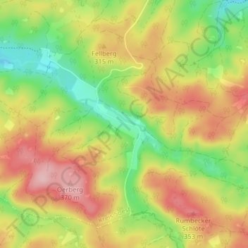 Neuhaus topographic map, elevation, terrain