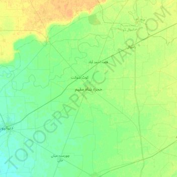 Hujra Shah Muqeem topographic map, elevation, terrain