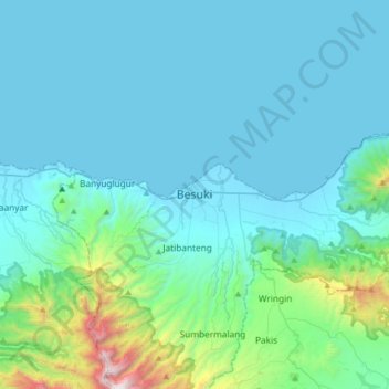 Besuki topographic map, elevation, terrain