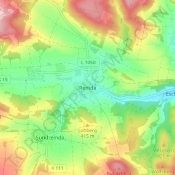 Remda topographic map, elevation, terrain