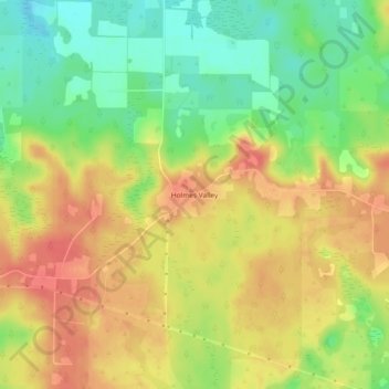 Holmes Valley topographic map, elevation, terrain