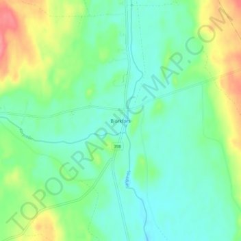 Björkfors topographic map, elevation, terrain