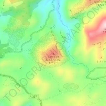 Cerro de la Conejera topographic map, elevation, terrain