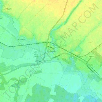 Urziceni topographic map, elevation, terrain