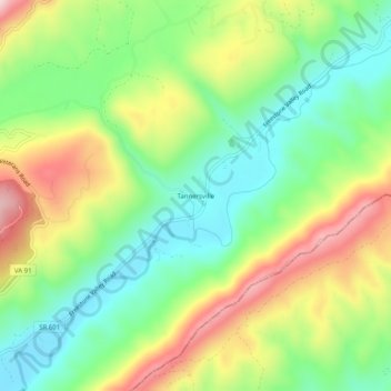 Tannersville topographic map, elevation, terrain