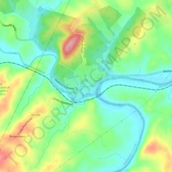 Leesville topographic map, elevation, terrain